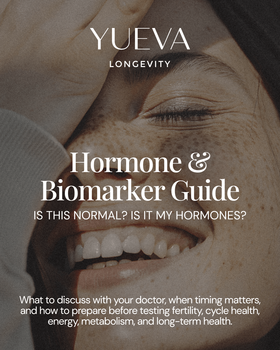 Hormone & Biomarker Guide cover — YUEVA Longevity
